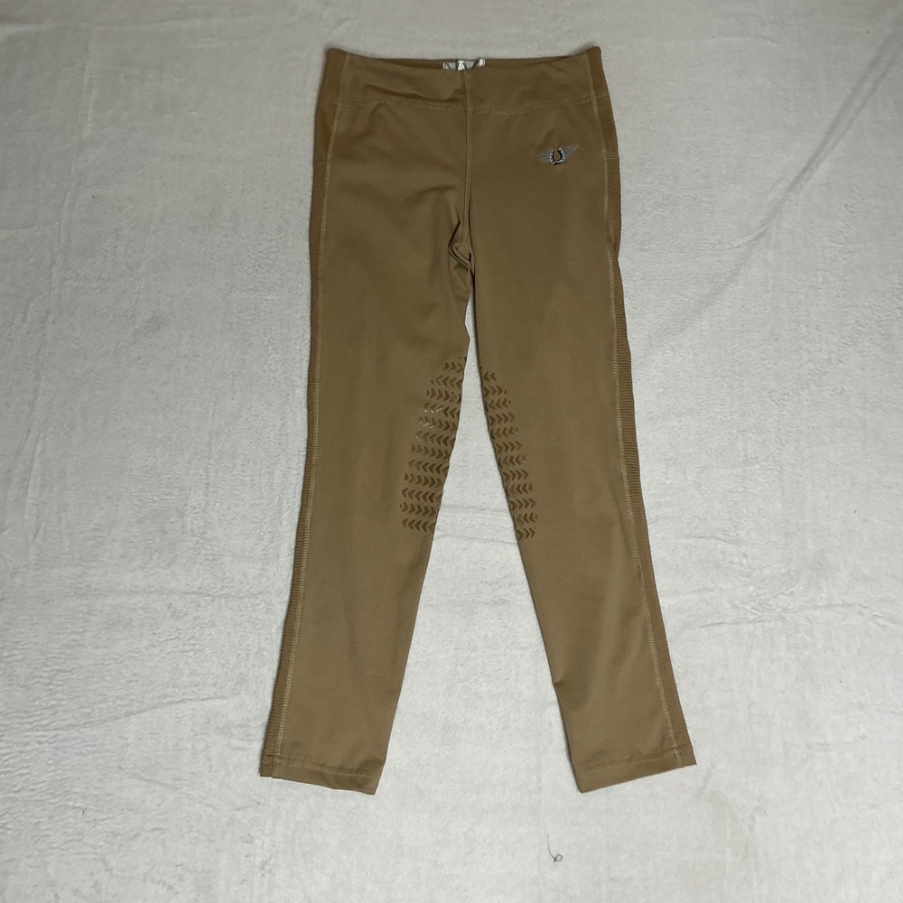 TuffRider Ventilated Schooling Tights Tan Kids L Horse Riding Equestrian Pants